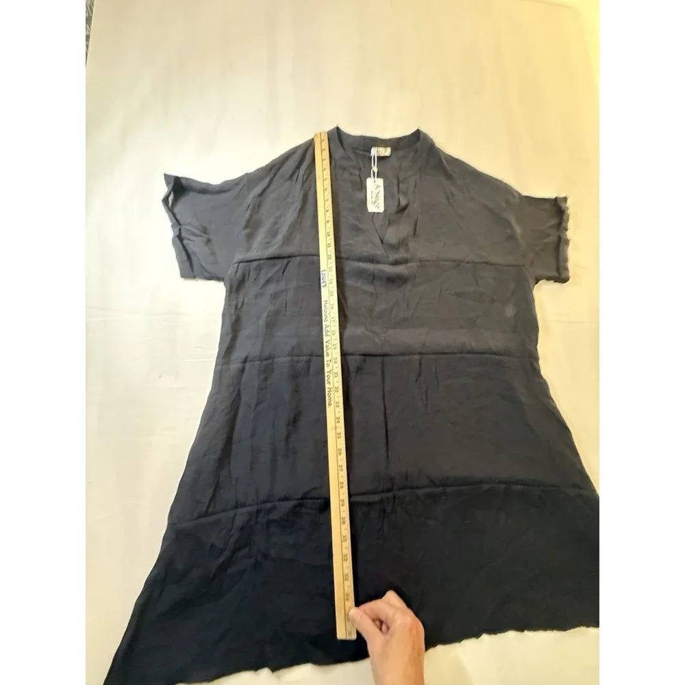 Women's A'Image Black Short Sleeve Dress/Cover Up With Pockets Size Size XXL - Picture 3 of 11